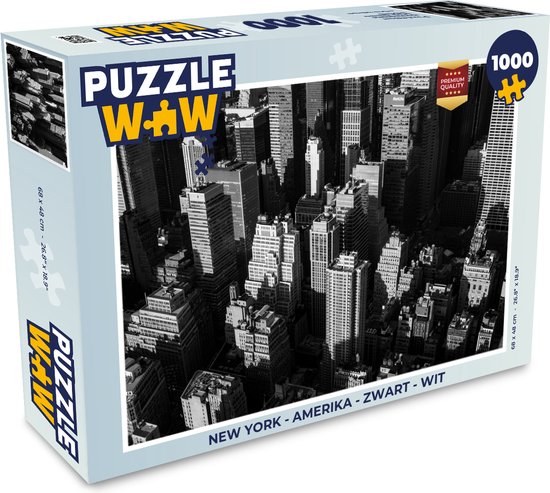 Puzzel New York – Amerika – Zwart – Wit – Legpuzzel – Puzzel 1000 stukjes volwassenen