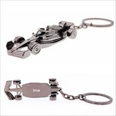 F1 Auto Sleutelhanger - Met Naam - Stijn - Model 2024 - Gunmetal Black