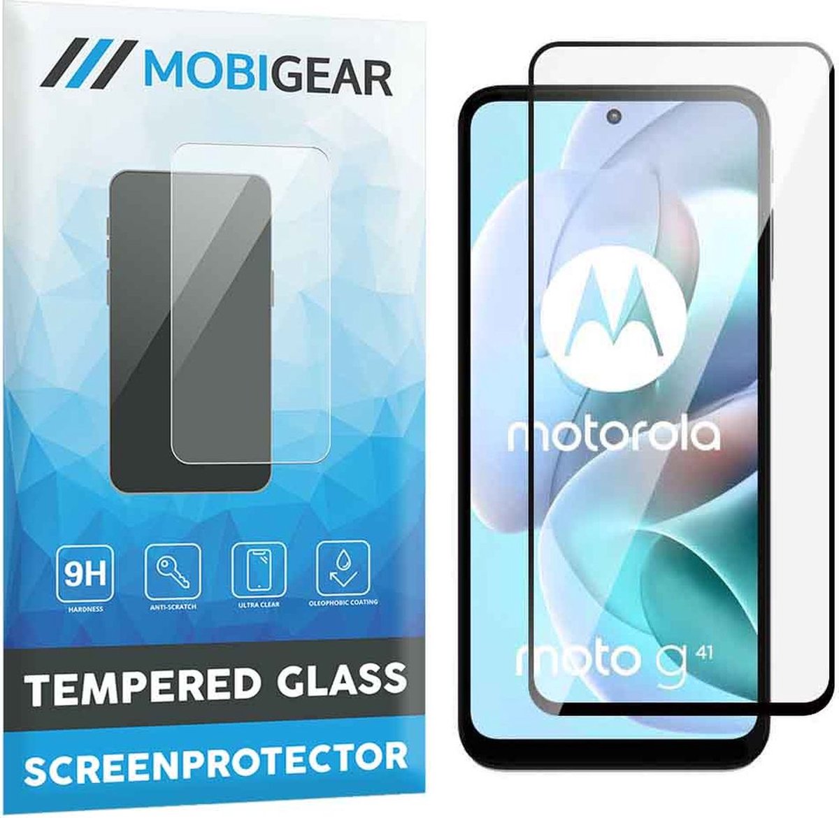 Mobigear Screenprotector geschikt voor Motorola Moto G41 Glazen | Mobigear Premium Screenprotector - Case Friendly - Zwart