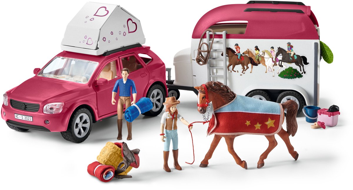 schleich HORSE CLUB Speelfigurenset - Avontuur met auto en paardentrailer - Kinderspeelgoed voor Jongens en Meisjes - 5 tot 12 jaar - 18 Onderdelen - 42535 — afbeelding 17