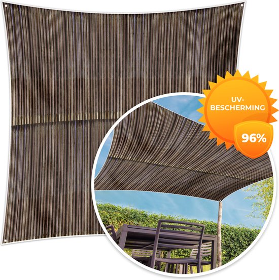 MuchoWow® - Schaduwdoek - Roest - Patronen - Golfplaat - 96% UV-bestendig - Hoogwaardig polyester - Zonnedoek - Weerbestendig - Tuin - Tarp - 300x300 cm