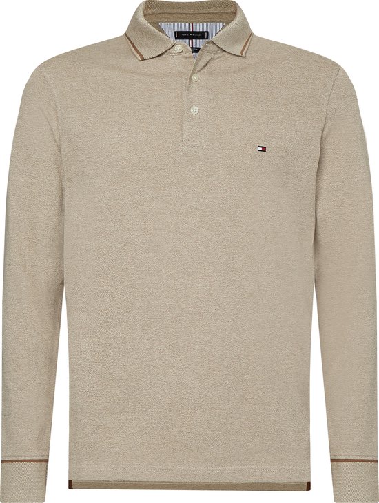 Tommy Hilfiger - Polo manches longues beige - Coupe slim - Polo Homme  Taille XL | bol