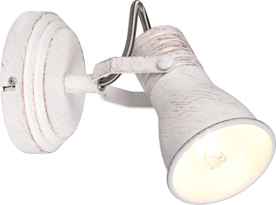 LED Wandspot - Wandverlichting - Torna Sanita - E14 Fitting - 1-lichts - Rond - Antiek Wit - Aluminium