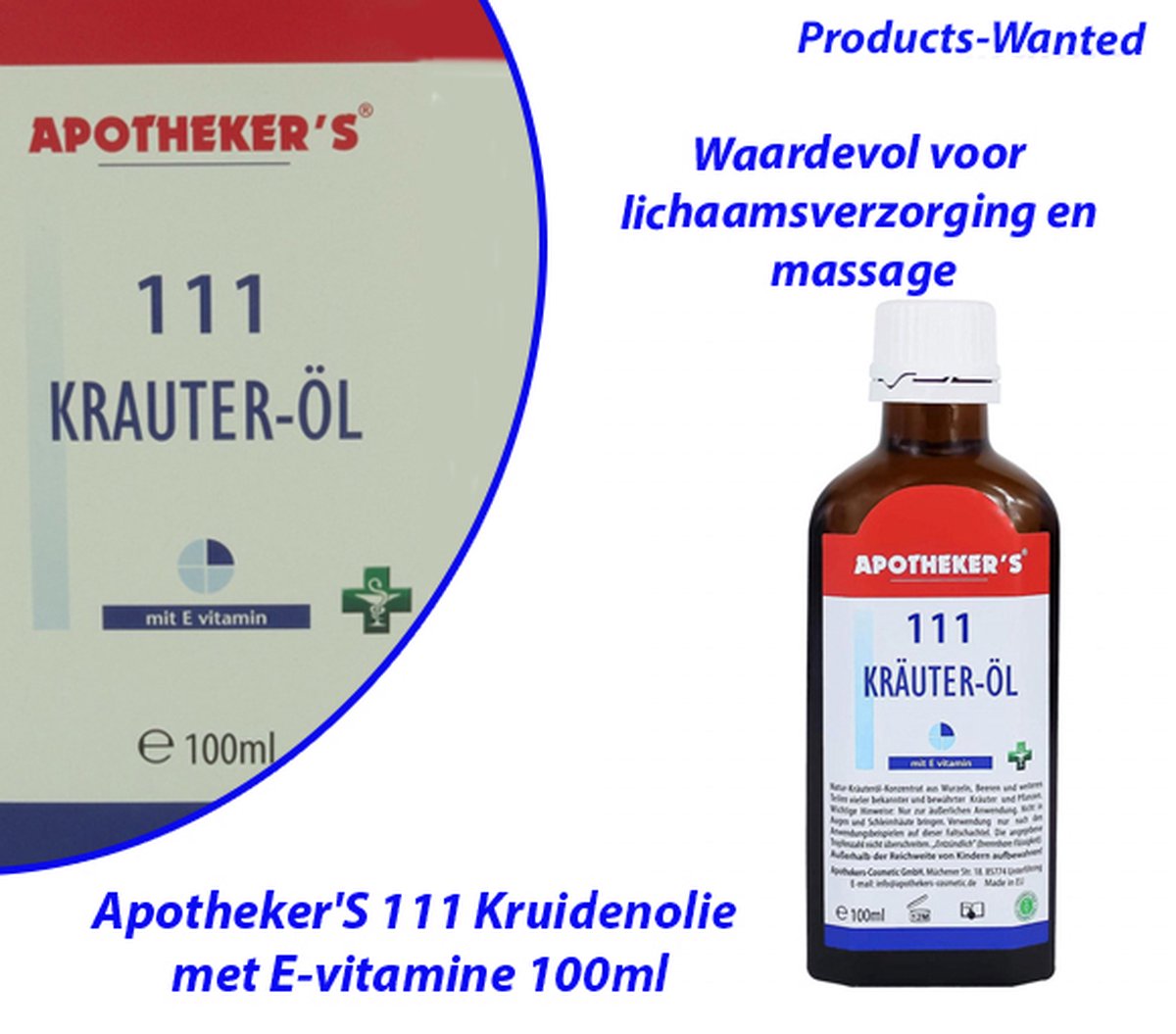 2-Flessen Apotheker’S 111 Kruidenolie met E-Vitamine 100ml