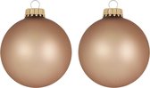 16x Cappuccino velours boules de verre marron mat 7 cm décoration sapin de Noël - Décorations de Noël de Noël / décoration de Noël marron