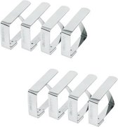 Tafelkleed klem - 8x - RVS - 5 x 4 cm - tafelzeil klemmen - Tafellaken klemmen voor binnen en buiten