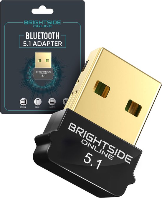 Brightside Online Bluetooth 5.1 USB Nano Adapter - Windows 11/10/8.1/8/7 - Draadloos - Dongle