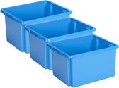 Sunware Opslagbox - 3 stuks - kunststof 32 liter blauw 45 x 36 x 24 cm