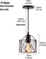 Homestyle Pro Mk001-B Industriële Hanglamp 18X18.5 Cm Zwart/Metaal