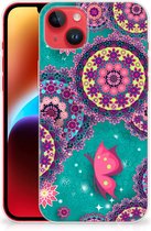 Telefoonhoesje iPhone 14 Plus Back Cover Siliconen Hoesje Cirkels en Vlinders