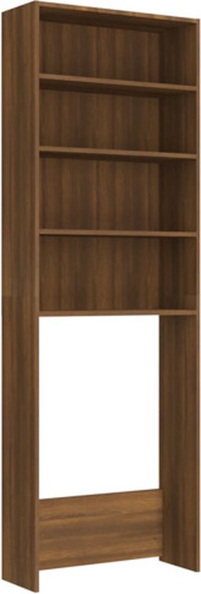 VidaXL Wasmachinekast 64x24x190 cm zwart - Kantoormeubelen Plus