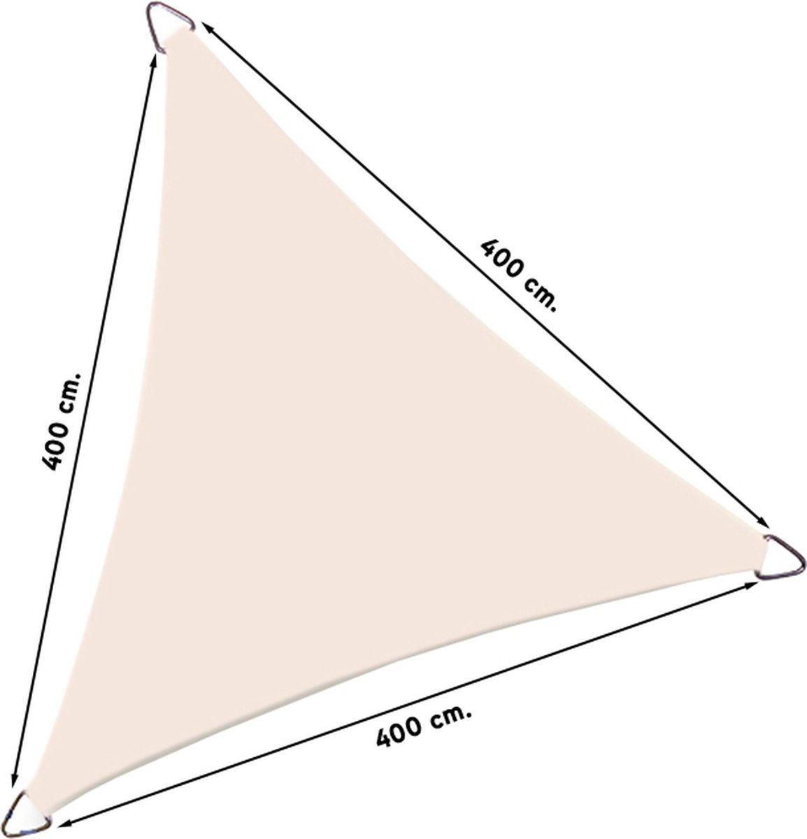 Nesling Dreamsail voile d'ombrage triangulaire, 400x400x400cm, Crème