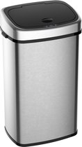 HOMCOM Automatische afvalbak vuilnisbak met infraroodsensor keuken zilver 58 L / 48 L 851-011V01