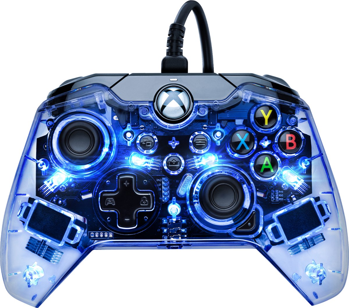 PDP Gaming AfterGlow Bedrade Controller - Official Licensed - Xbox One + Windows 10 - Blauw