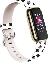 By Qubix - Geschikt voor fitbit luxe bandje - Sportbandje met print - Maat: Large - Hondenpootjes Smartwatchbandje horlogeband polsband Armband Strap