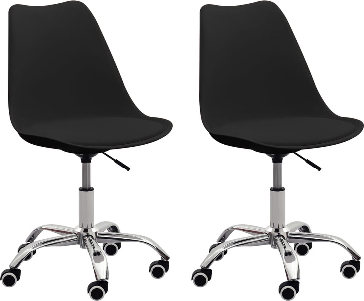 Prolenta Premium - Kantoorstoelen 2 st kunstleer zwart
