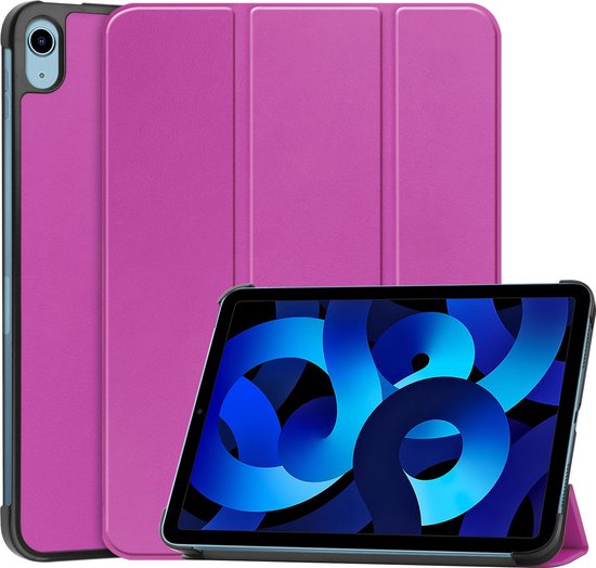 Case2go - Tablet hoes geschikt voor Apple iPad 10 10.9 (2022) - Tri-fold hoes met Auto/Wake functie en Magnetische sluiting - Paars