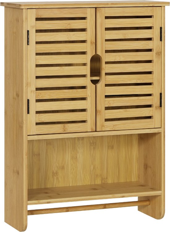en.casa Hängeschrank »Gjesdal« mit einer Tür 60x40x20 cm Bambus