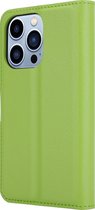 ShieldCase geschikt voor Apple iPhone 14 Pro wallet case - groen - Bookcase hoesje portemonnee - Walletcase flipcase shockproof hoesje pasjeshouder