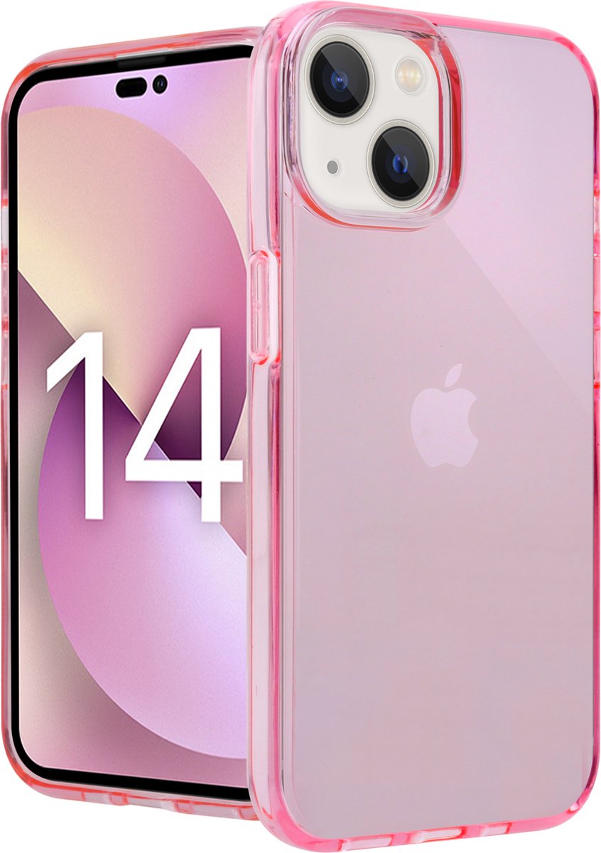 ShieldCase geschikt voor Apple iPhone 14 TPU case - roze - Siliconen hoesje - Shockproof case hoesje - Backcover case