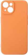 Shop4 - iPhone 14 Hoesje - Zachte Back Case TPU Siliconen Mat Oranje