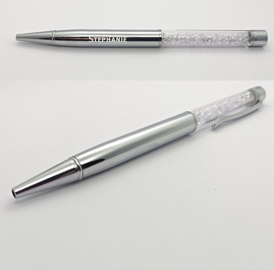 Pen Met Diamantjes En Naam Gravering - Stephanie