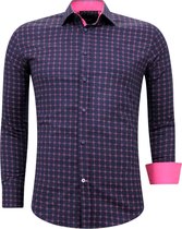 Heren Overhemden Lange Mouw - Overhemd Heren Volwassenen - Slim Fit Overhemd Heren - 3098 - Navy