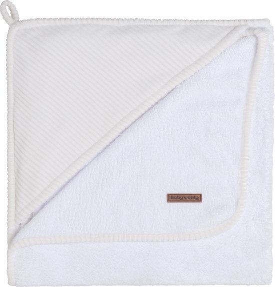 Baby's Only Baby badcape - Omslagdoek - Handdoek met capuchon Sense - Wit - 75x85 cm - Badstof