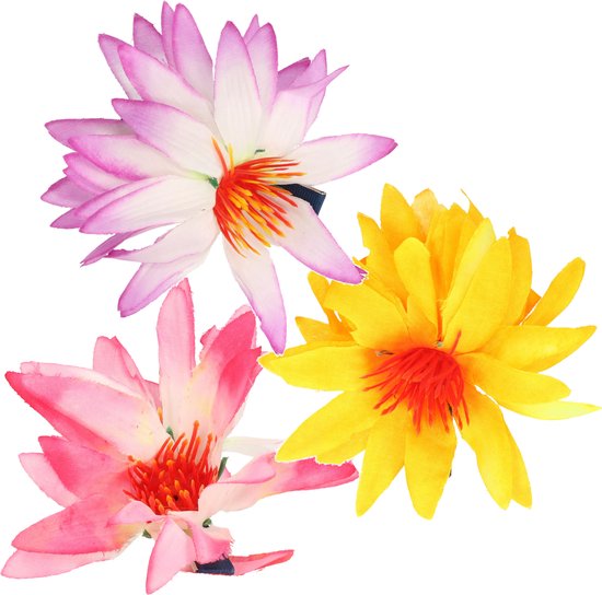 Multipak van 3x stuks tropische haarbloemen op clip 8 cm - Haarspeld/clip |  bol.com
