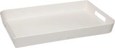 Dienblad/serveerblad rechthoekig - creme wit met handvaten - 45 x 30 cm