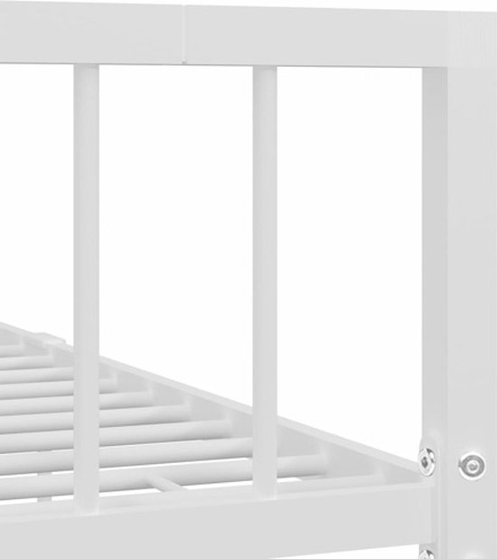 vidaXL Cadre de lit en métal Blanc 120x200 cm - Cadre de lit - Encadrements de lit de lit - Lit double - Lits doubles