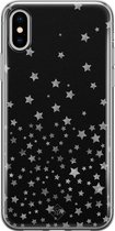 Casimoda® hoesje - Geschikt voor iPhone Xs Max - Falling Stars - Siliconen/TPU telefoonhoesje - Backcover - Sterren - Zwart