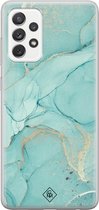 Casimoda® hoesje - Geschikt voor Samsung A52s - Marmer mint groen - Backcover - Siliconen/TPU - Mint