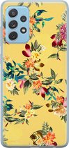 Casimoda® hoesje - Geschikt voor Samsung A52 (5G) - Floral Days - Backcover - Siliconen/TPU - Geel