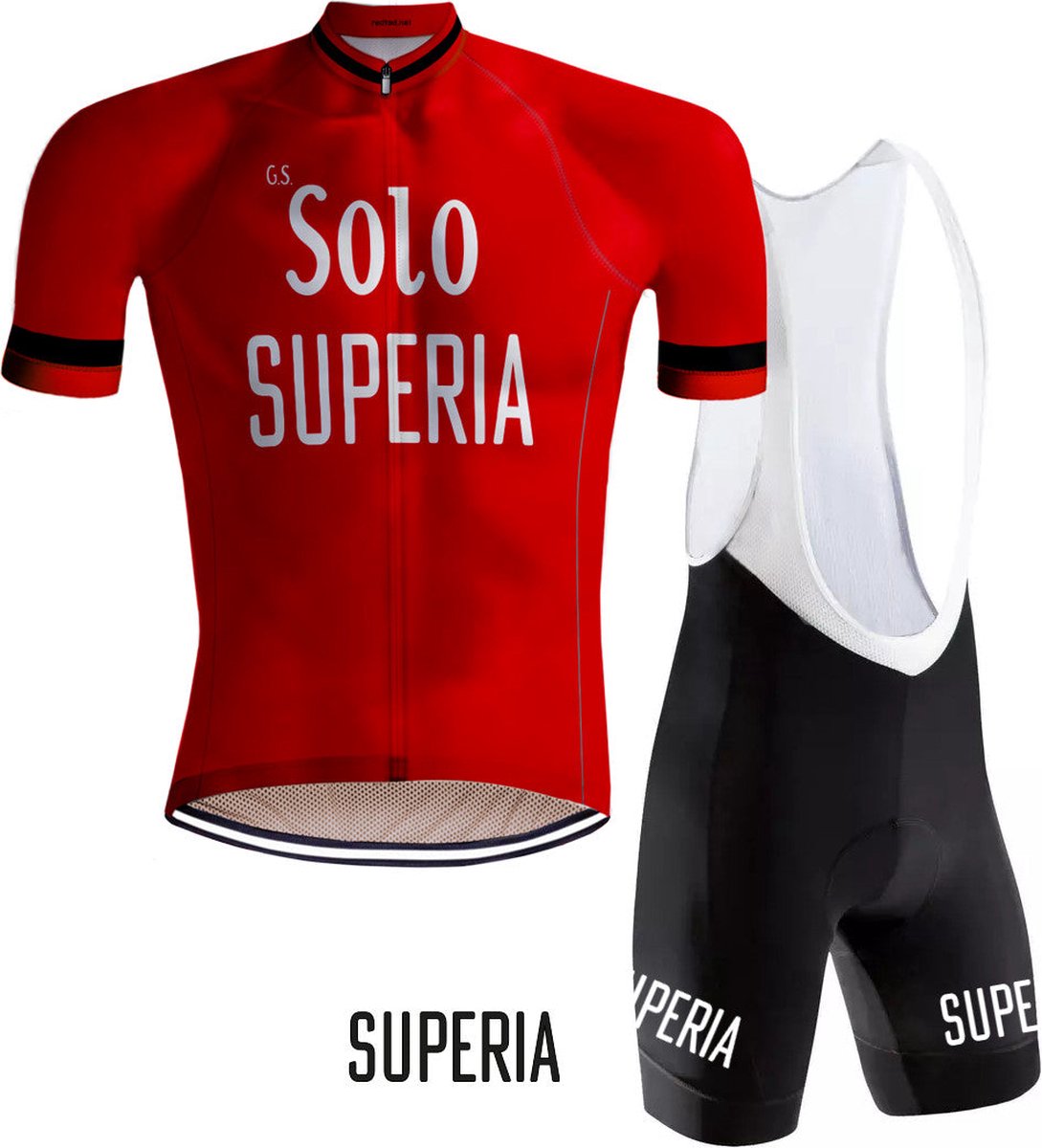 Retro Wielertenue Solo Superia Rood - REDTED - 5XL