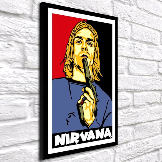 Pop Art Kurt Cobain Nirvana Poster in lijst - 120 x 80 cm en 2 cm dik ...