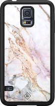 Casimoda® hoesje - Geschikt voor Samsung Galaxy S5 - Parelmoer Marmer - Zwart TPU Backcover - Marmer - Multi
