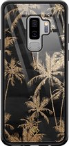 Casimoda® hoesje - Geschikt voor Samsung Galaxy S9+ - Palmbomen - Luxe Hard Case Zwart - Backcover telefoonhoesje - Zwart
