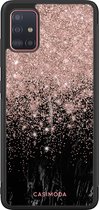 Casimoda® hoesje - Geschikt voor Samsung Galaxy A71 - Marmer Twist - Zwart TPU Backcover - Marmer - Rosekleurig