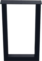 Zwarte U barpoot hoogte 100 cm met buitencoating (koker 8 x 8)