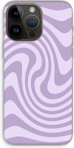 Case Company® - Coque iPhone 14 Pro Max - Swirl Purple - Coque souple pour téléphone - Protection sur tous les côtés et bord de l'écran