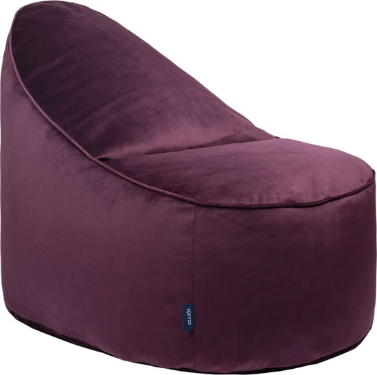 Zitzak voor Volwassenen in Zacht Fluweel - Comfortabele Gaming Zitzak voor de Woonkamer - Ergonomische en Grote Lichtgewicht Zitzak - Duurzame XXL Zitzak met Optimale Rugondersteuning - Aubergine