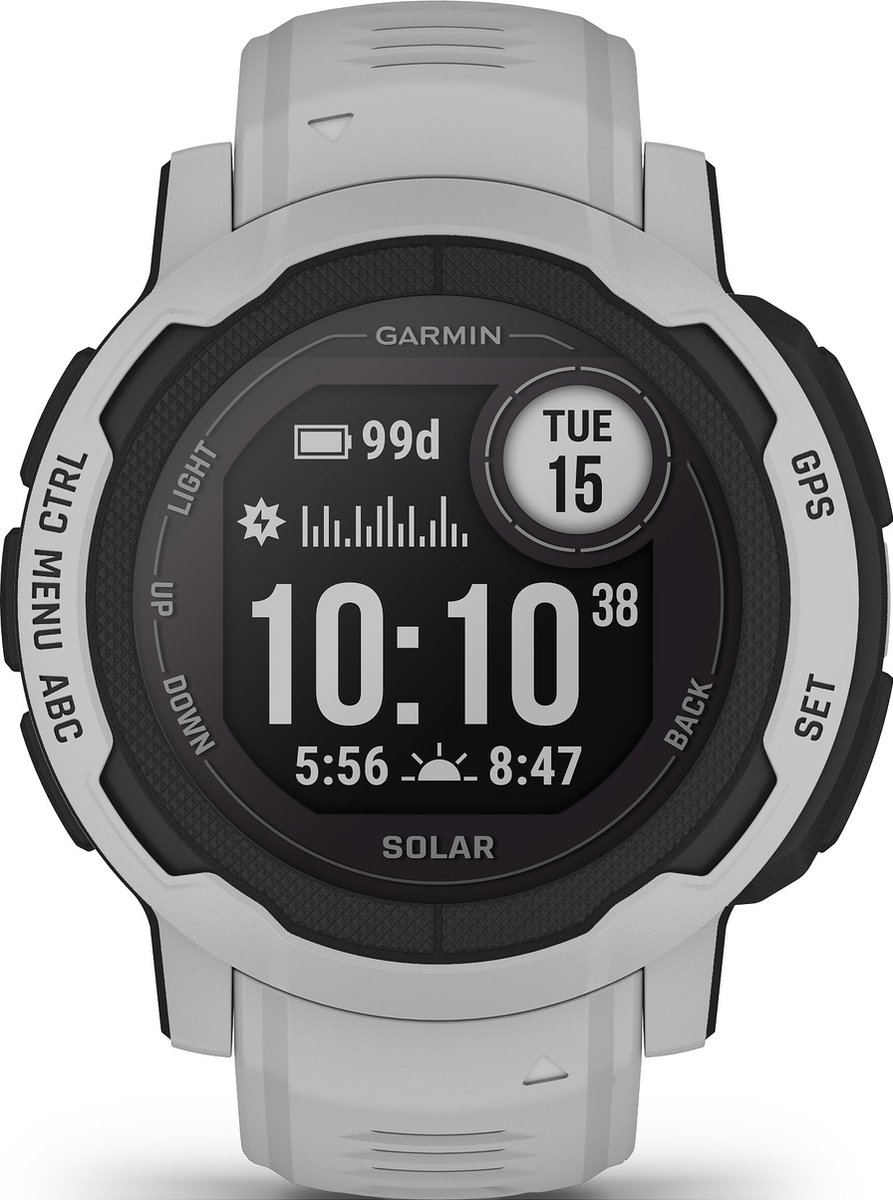 Garmin Instinct 2 Solar Smartwatch - Robuust Sporthorloge met GPS - Oneindige batterij - Mist Gray