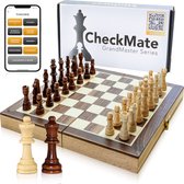 CheckMate® GrandMaster Series XL Schaakset – Schaakspel – Schaakbord met Staunton Schaakstukken – Magnetisch – Schaakspellen – Schaakspel Volwassenen Hout – Schaakborden – Schaakborden Volwassenen – Schaakbord – Schaken – Schaak – Chess set