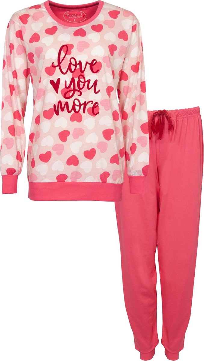 Tenderness Dames Pyjama - Love You More Tekst - Roze