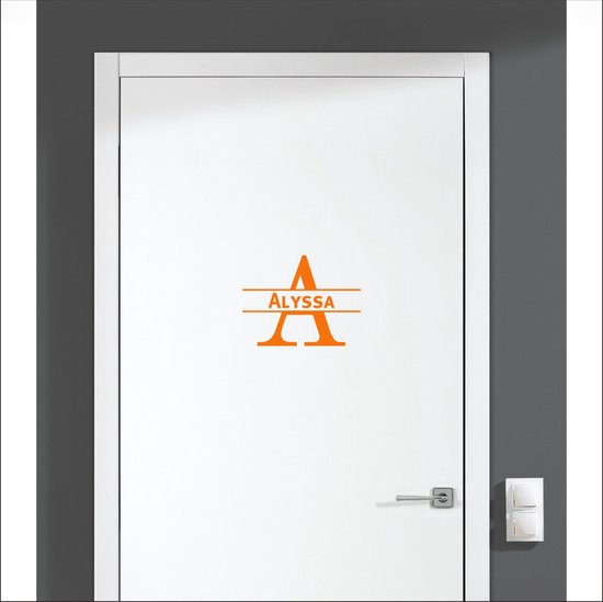 Sticker pour porte avec nom - Alyssa - Oranje
