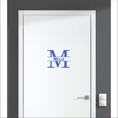 Sticker pour porte avec nom - Melle - Blauw
