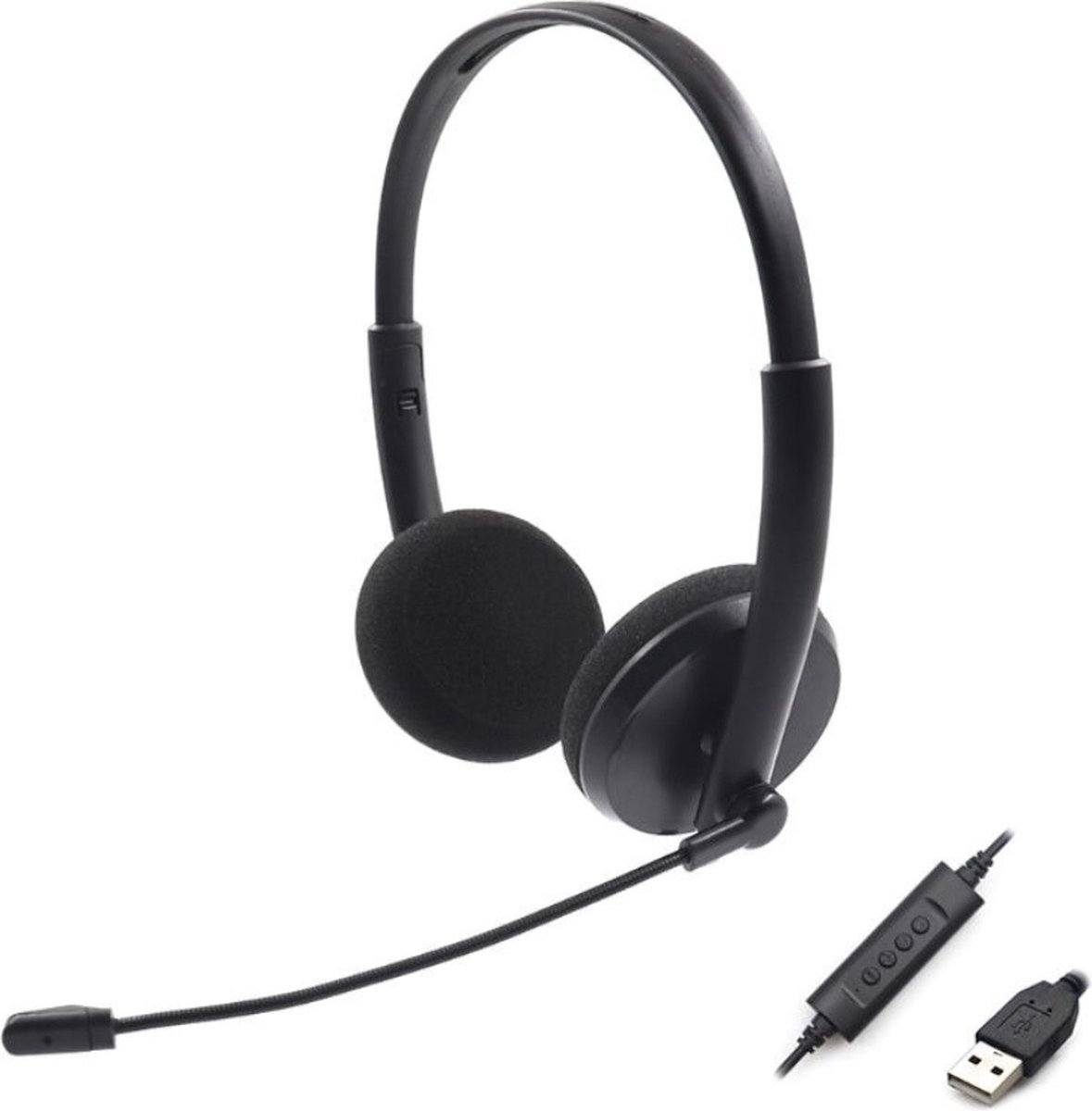On-ear stereo headset - USB / zwart - 1,5 meter