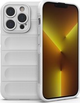 Mobigear Hoesje geschikt voor Apple iPhone 14 Pro Telefoonhoesje Flexibel TPU | Mobigear Bumpy Backcover | iPhone 14 Pro Case | Back Cover - Wit