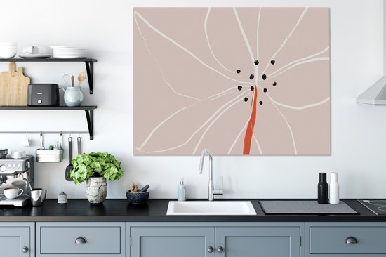 Toile Peinture Fleurs - Abstrait - Pastel - 120x90 cm - Décoration murale